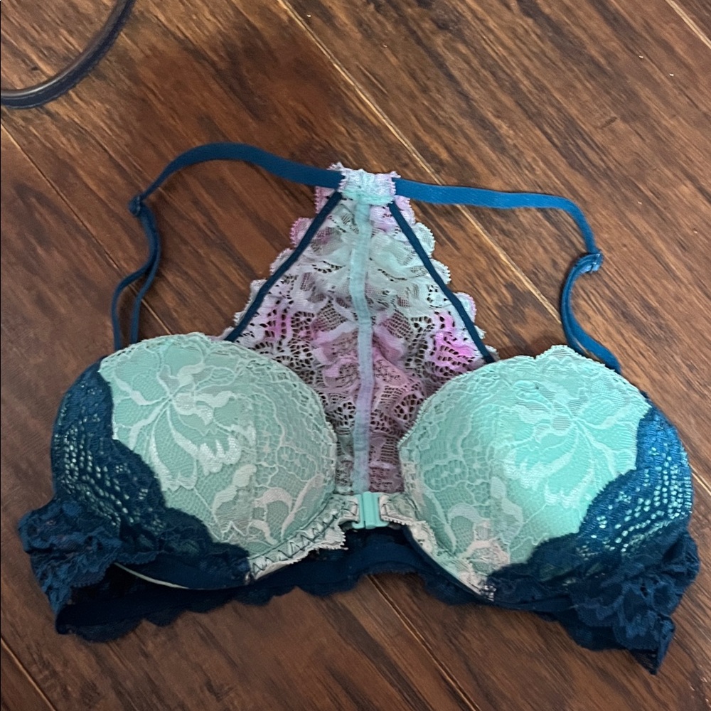 Victoria's Secret Lace Bra - Teal and Navy